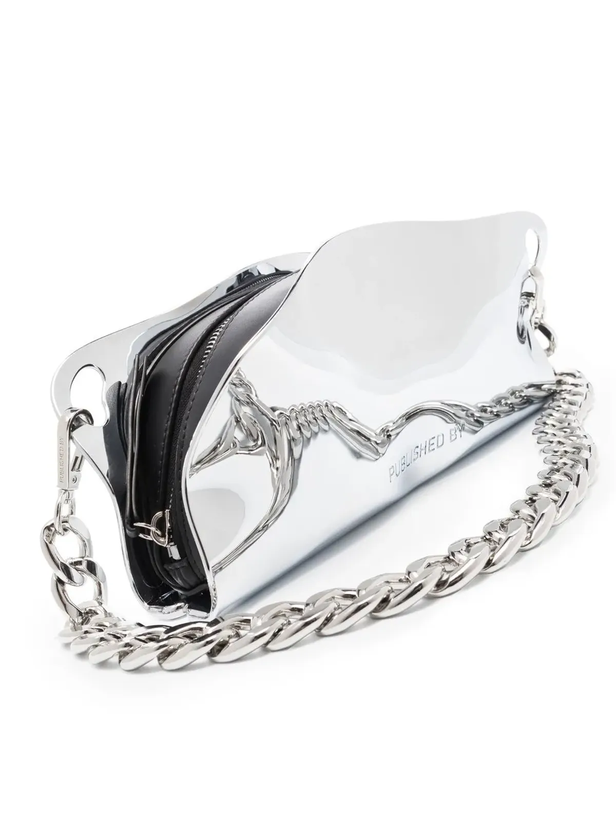 PUBLISHED BY Mayzie chrome shoulder bag - Silver - 画像5