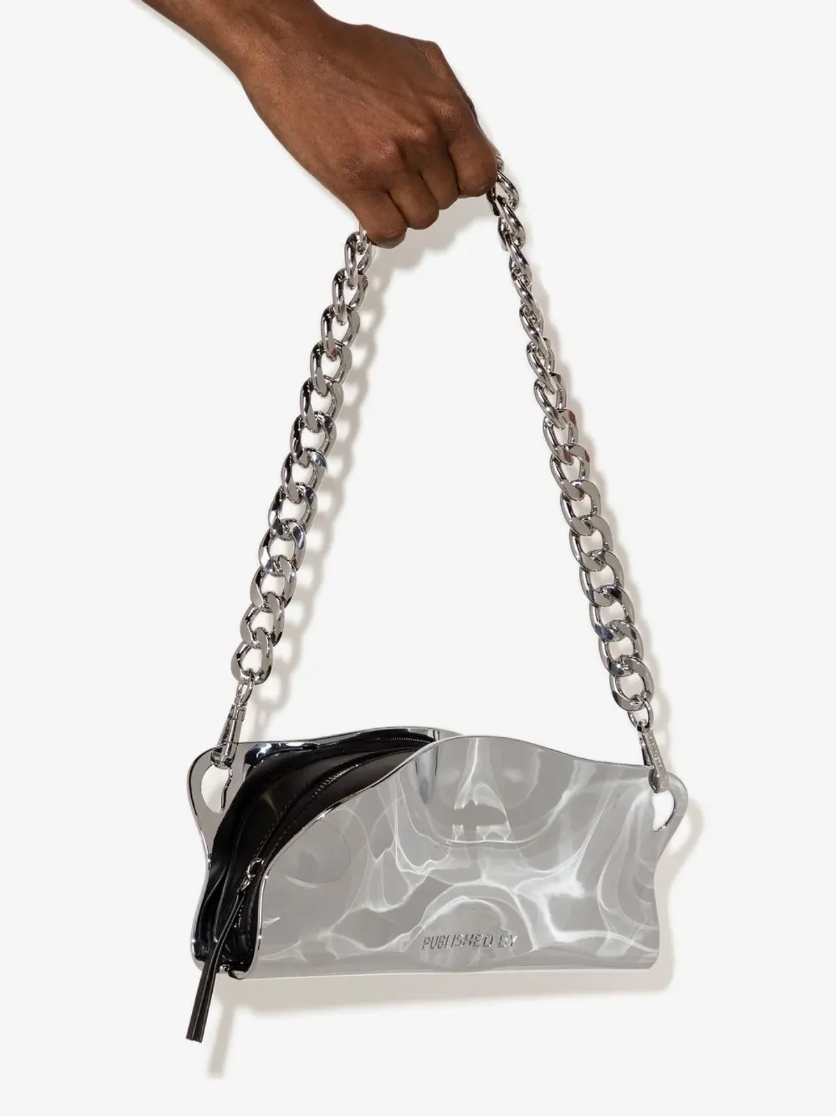 PUBLISHED BY Mayzie chrome shoulder bag - Silver - 画像4