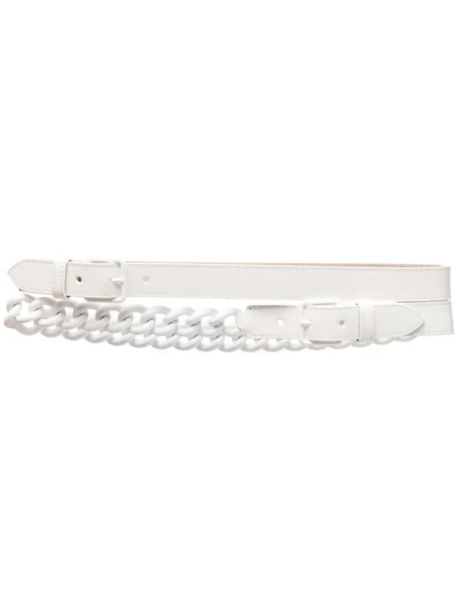 Alexander McQueen Alexander McQueen double-chain belt - Whiteの商品画像