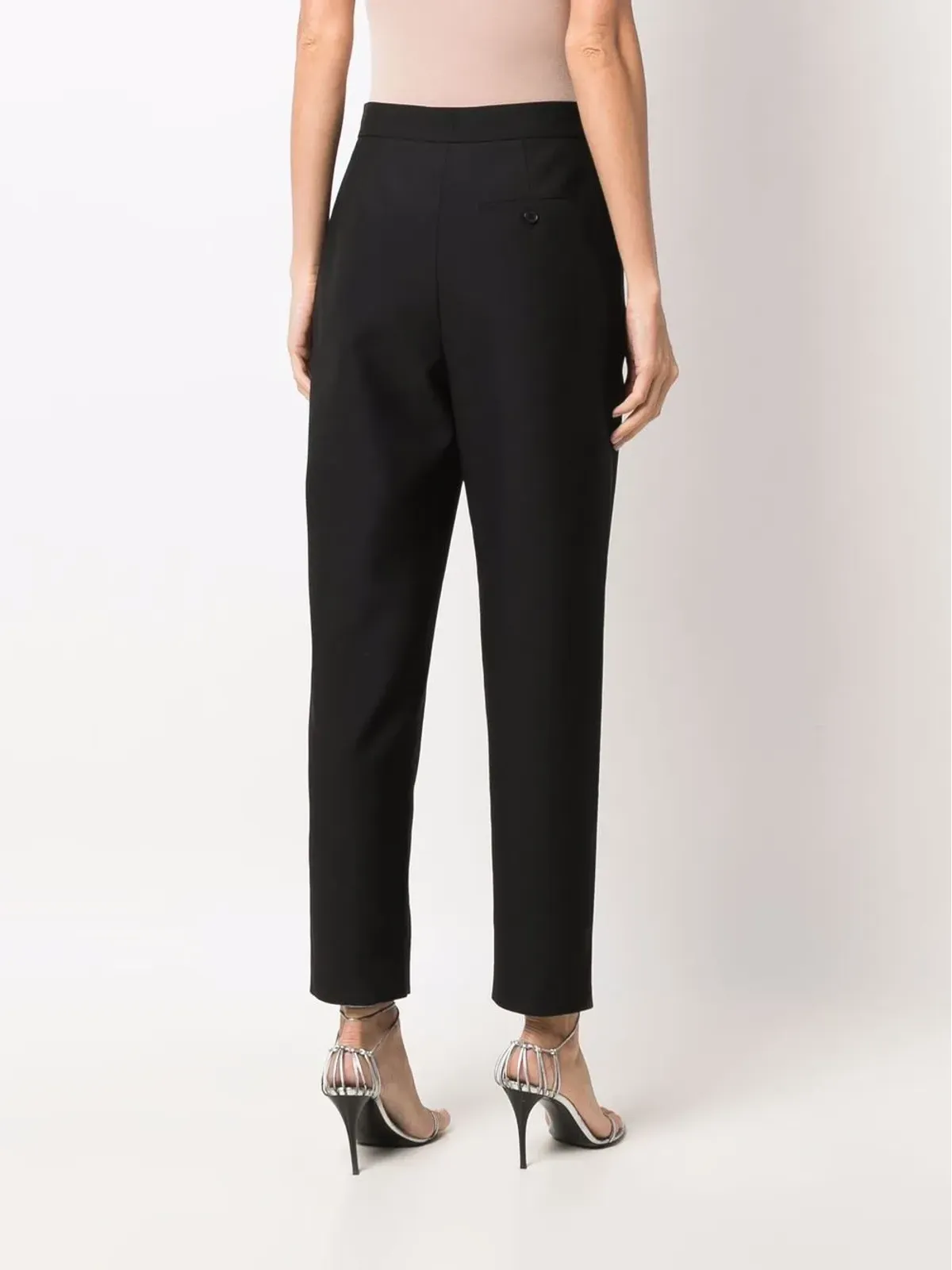 Alexander McQueen ジップディテール ハイウエストパンツ ブラック - 画像4