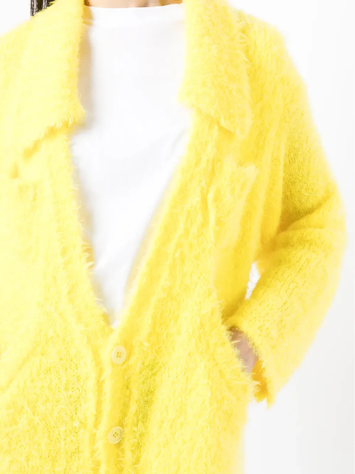 Undercover 起毛ニットコート - Yellow - 画像5