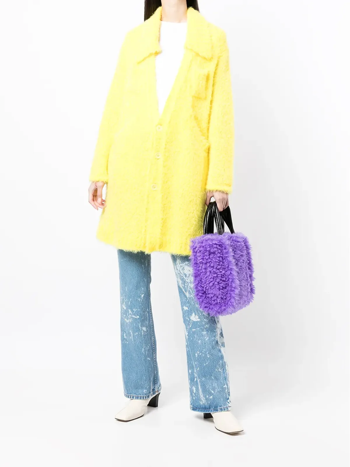 Undercover 起毛ニットコート - Yellow - 画像2