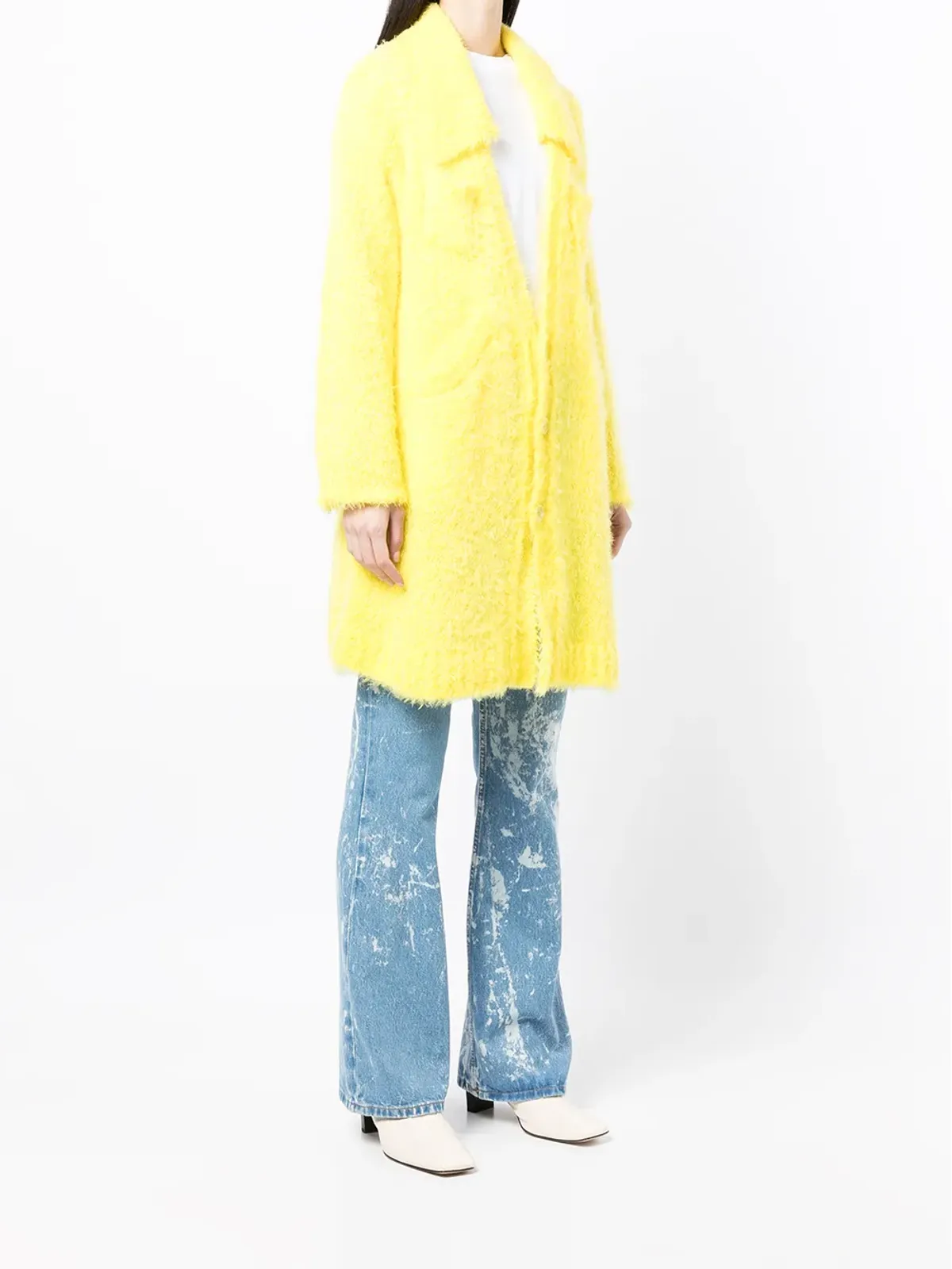 Undercover 起毛ニットコート - Yellow - 画像3