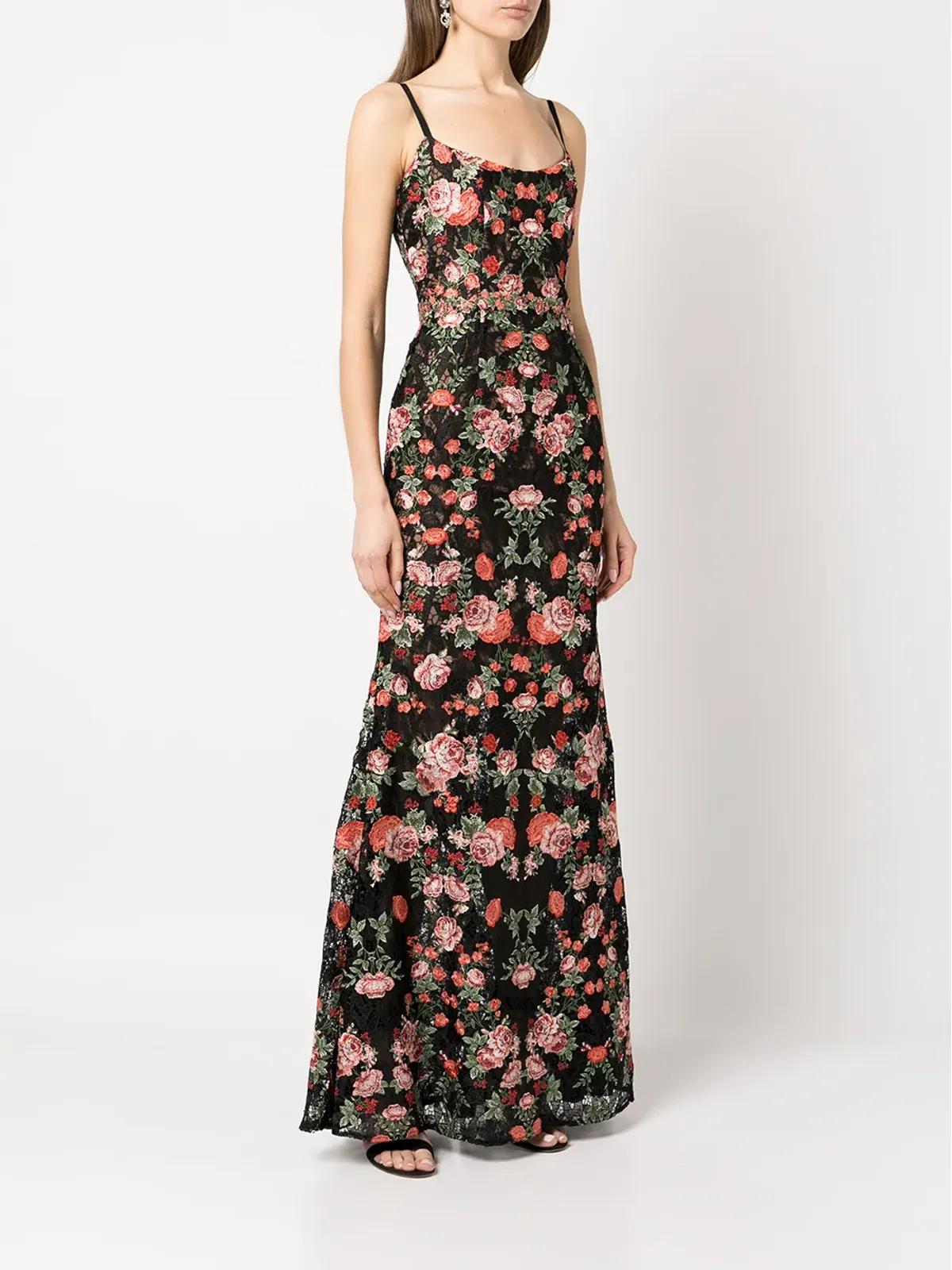 Marchesa Notte 刺繍入りフローラルイブニングドレス - 画像3