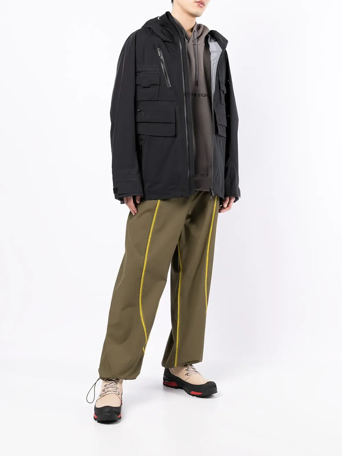 White Mountaineering フード付きジップジャケット - ブラック - 画像2