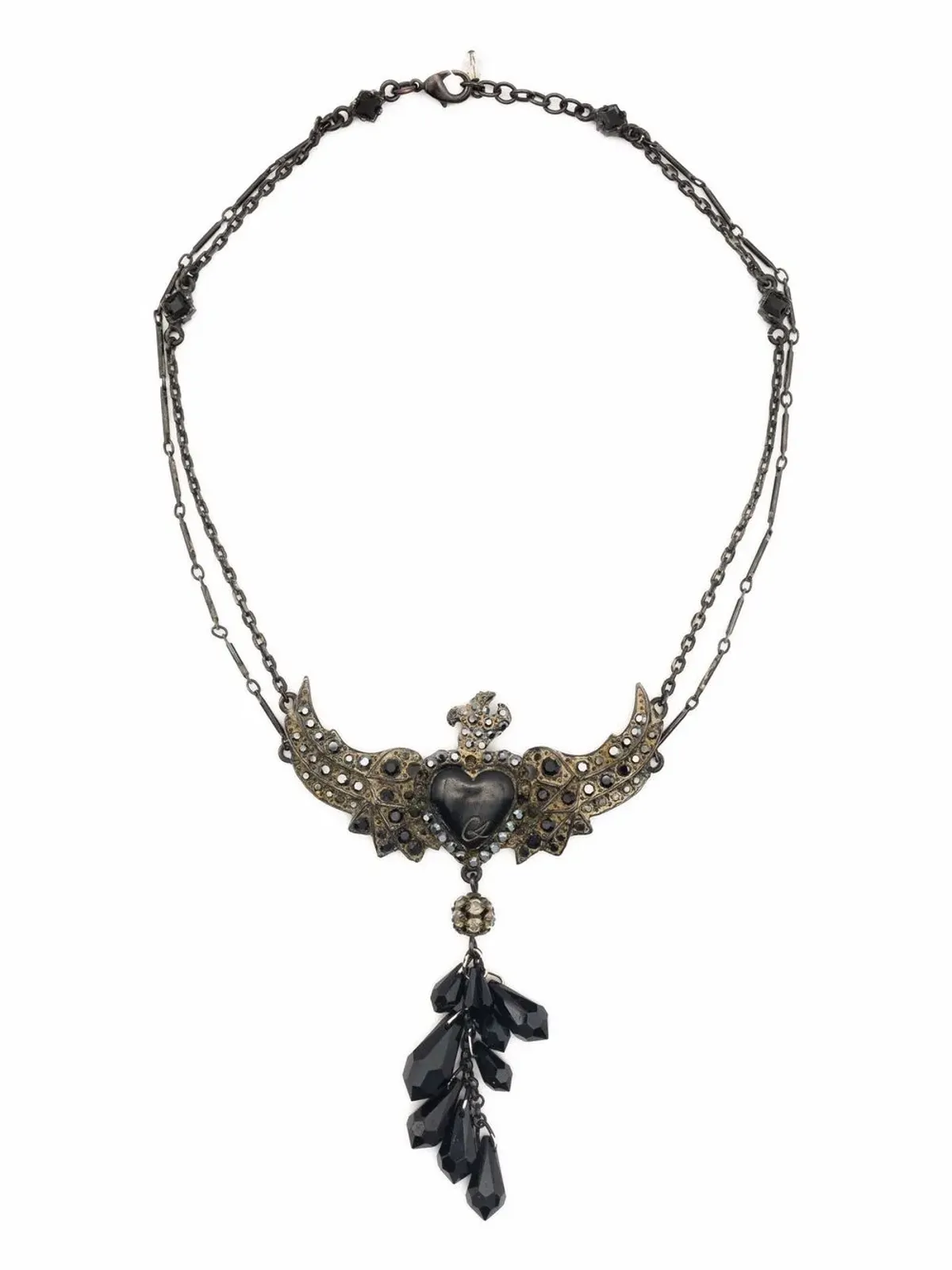 Christian Lacroix Pre-Owned 1980年代 ハート・バード ネックレス - 画像3