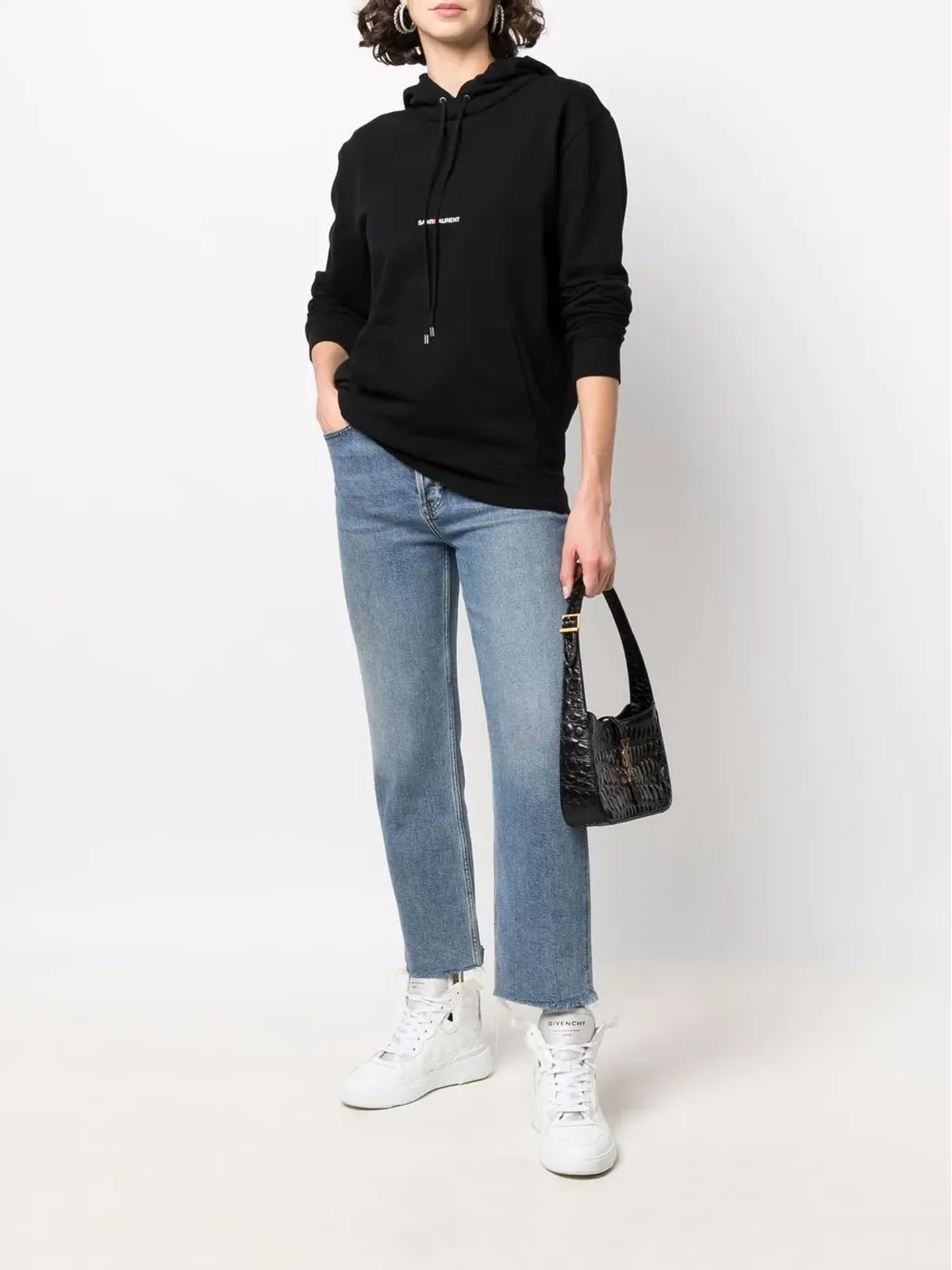 Saint Laurent ロゴプリント フーディ - 画像2