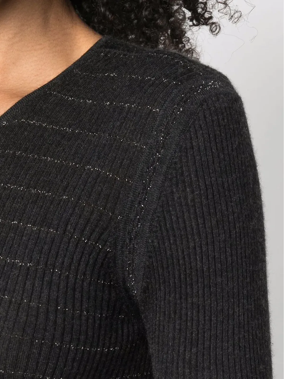 CHANEL Vintage 2003 メタリック糸入りニットトップ - 画像5
