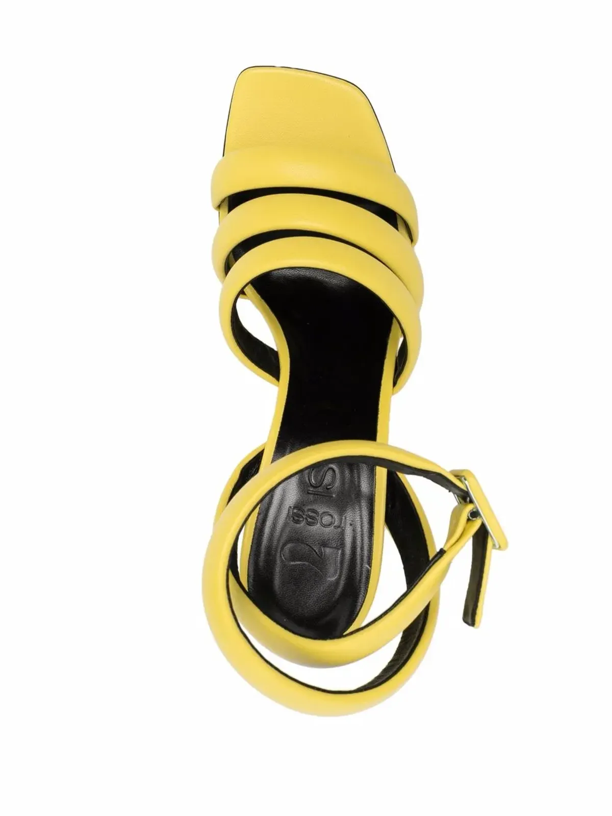Si Rossi トリプルストラップ レザーサンダル - イエロー - 画像4