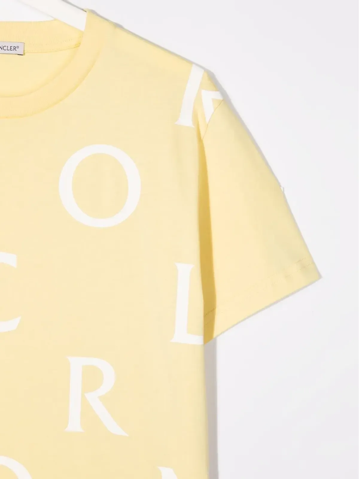 Moncler Enfant ロゴプリント コットン Tシャツ イエロー - 画像3