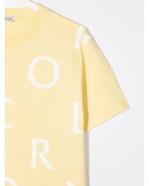 Moncler Enfant ロゴプリント コットン Tシャツ イエロー - サムネイル3