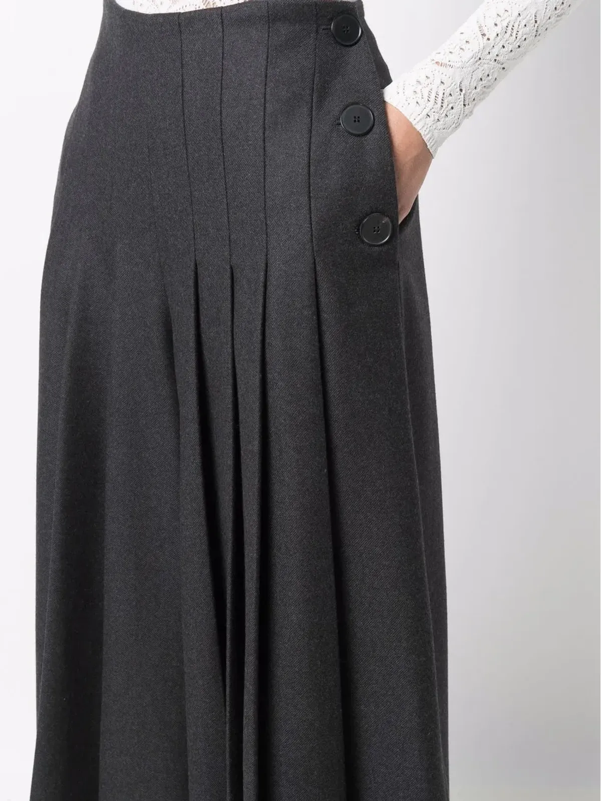 Christian Dior Pre-Owned プリーツ入りハイウエスト・キュロット - 画像5