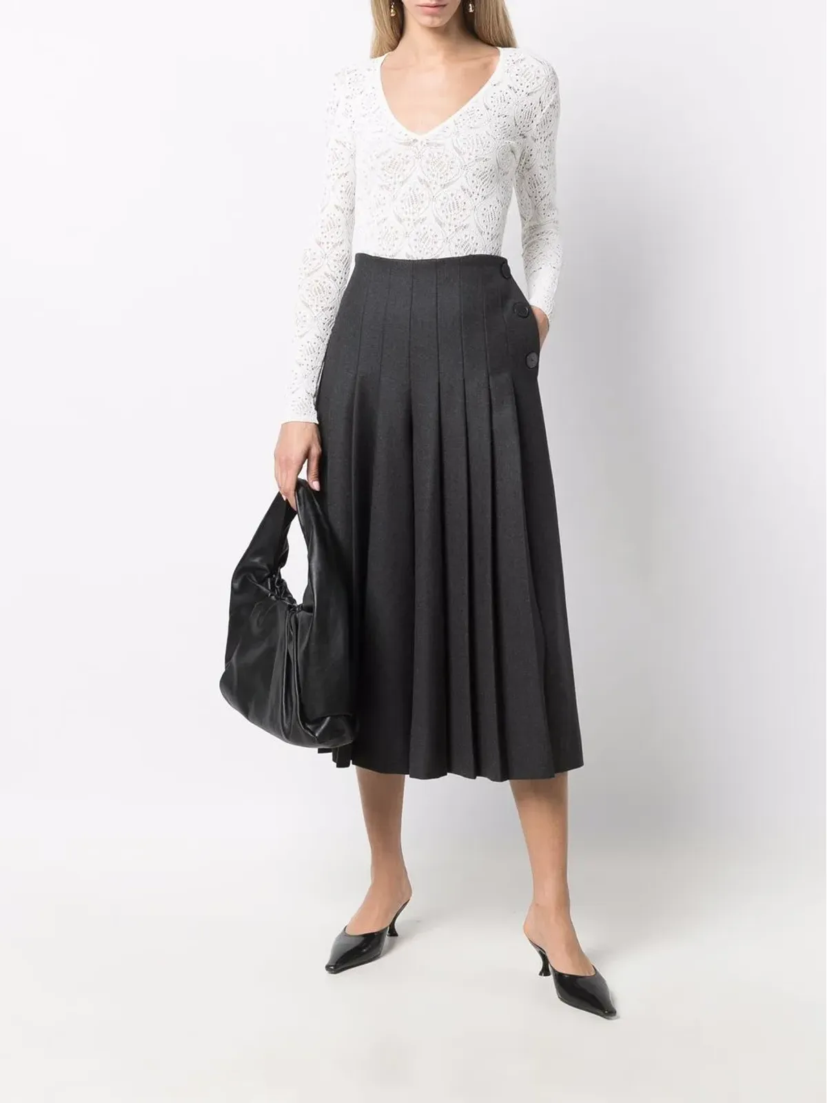 Christian Dior Pre-Owned プリーツ入りハイウエスト・キュロット - 画像2