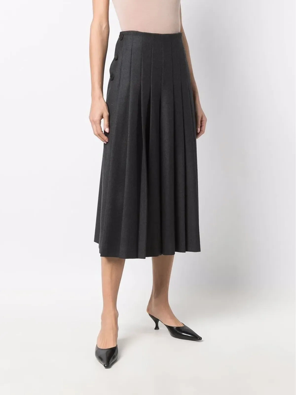 Christian Dior Pre-Owned プリーツ入りハイウエスト・キュロット - 画像3
