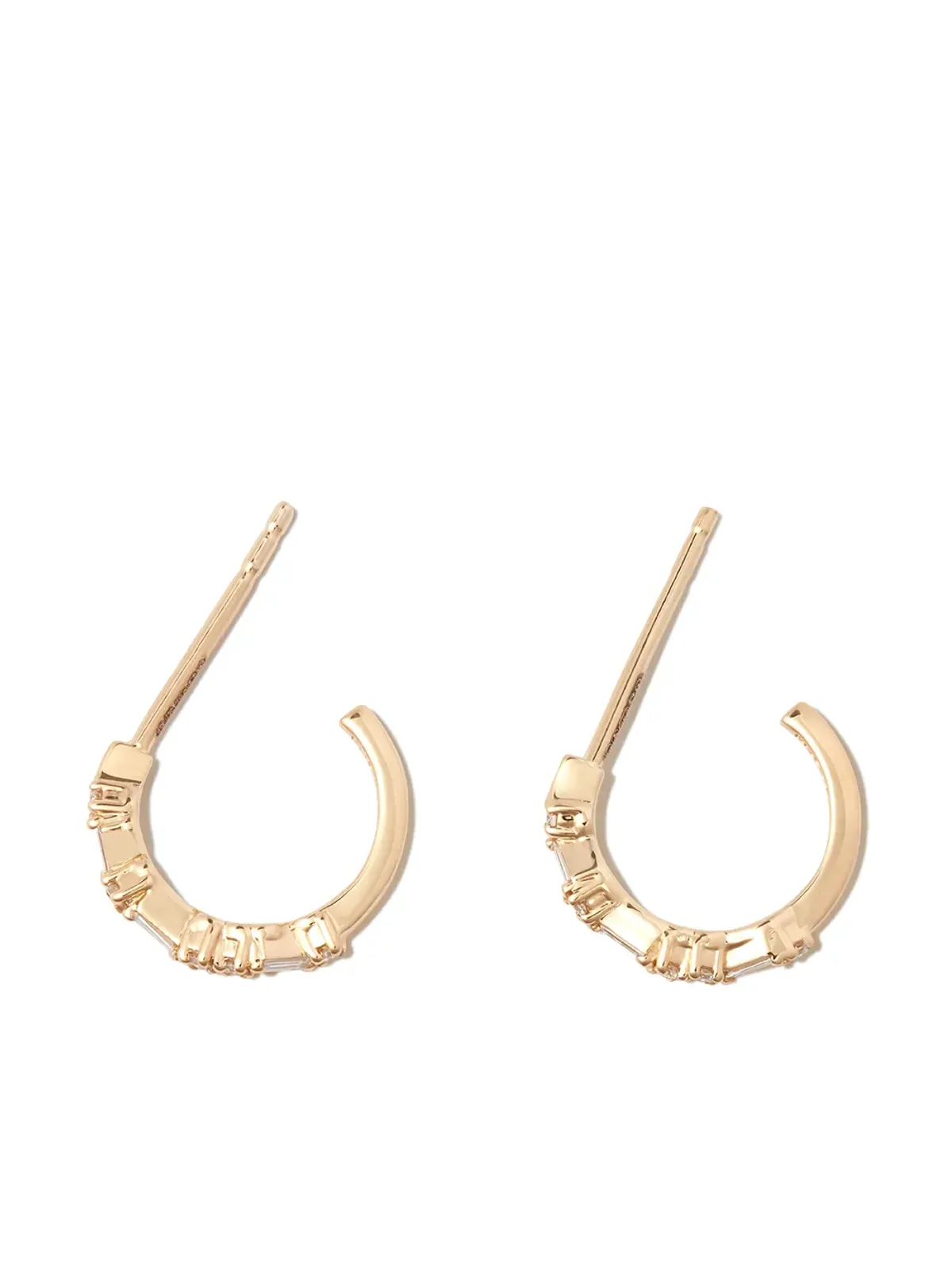 Suzanne Kalan 18K イエローゴールド ダイヤモンド フープピアス - 画像3