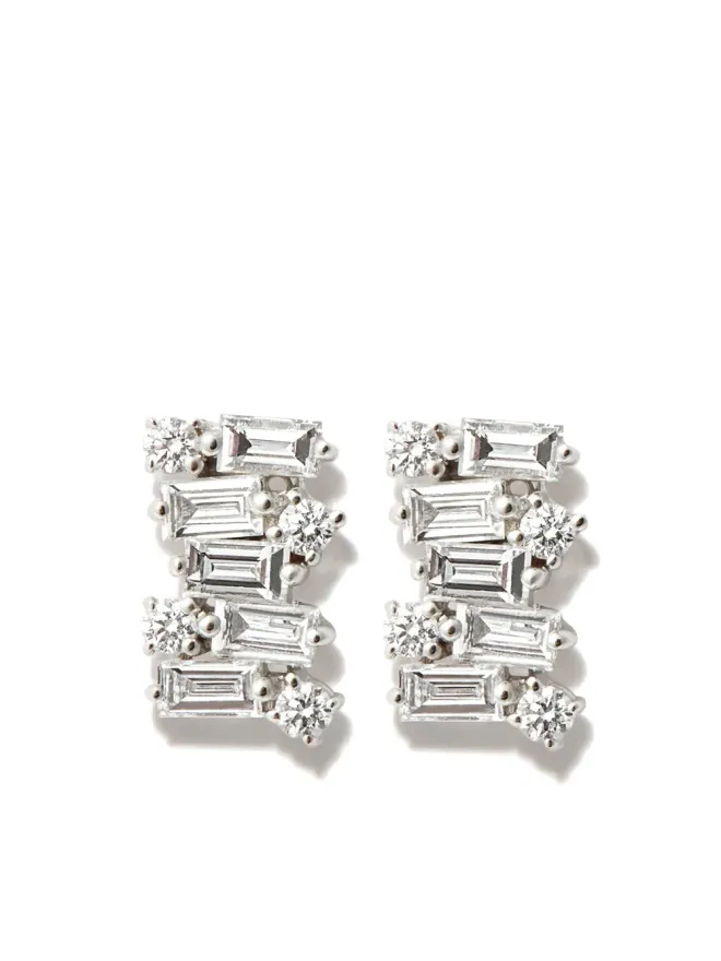 Suzanne Kalan Suzanne Kalan 18kt white gold diamond stud earrings - Silverの商品画像