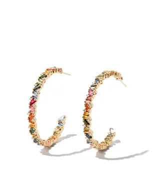 Suzanne Kalan 18kt イエローゴールド サファイア フープイヤリング - サムネイル1