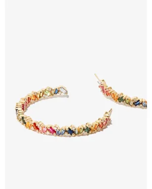 Suzanne Kalan 18kt イエローゴールド サファイア フープイヤリング - サムネイル2