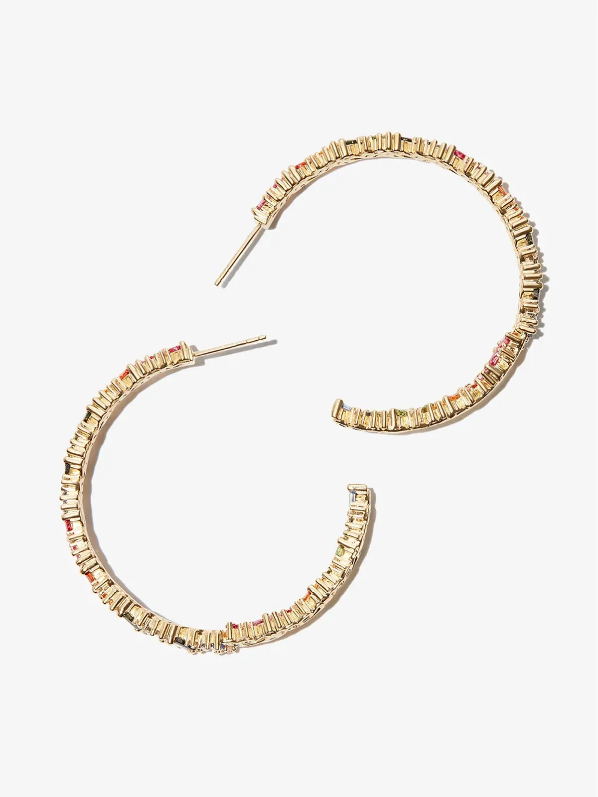Suzanne Kalan 18kt イエローゴールド サファイア フープイヤリング - 画像3