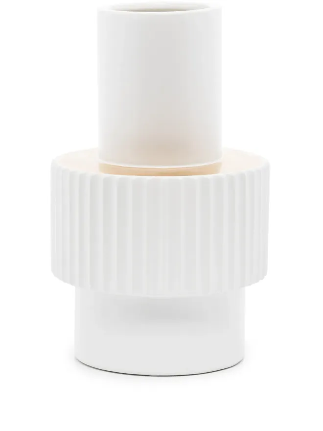 POLSPOTTEN POLSPOTTEN small Gear ceramic vase - Whiteの商品画像