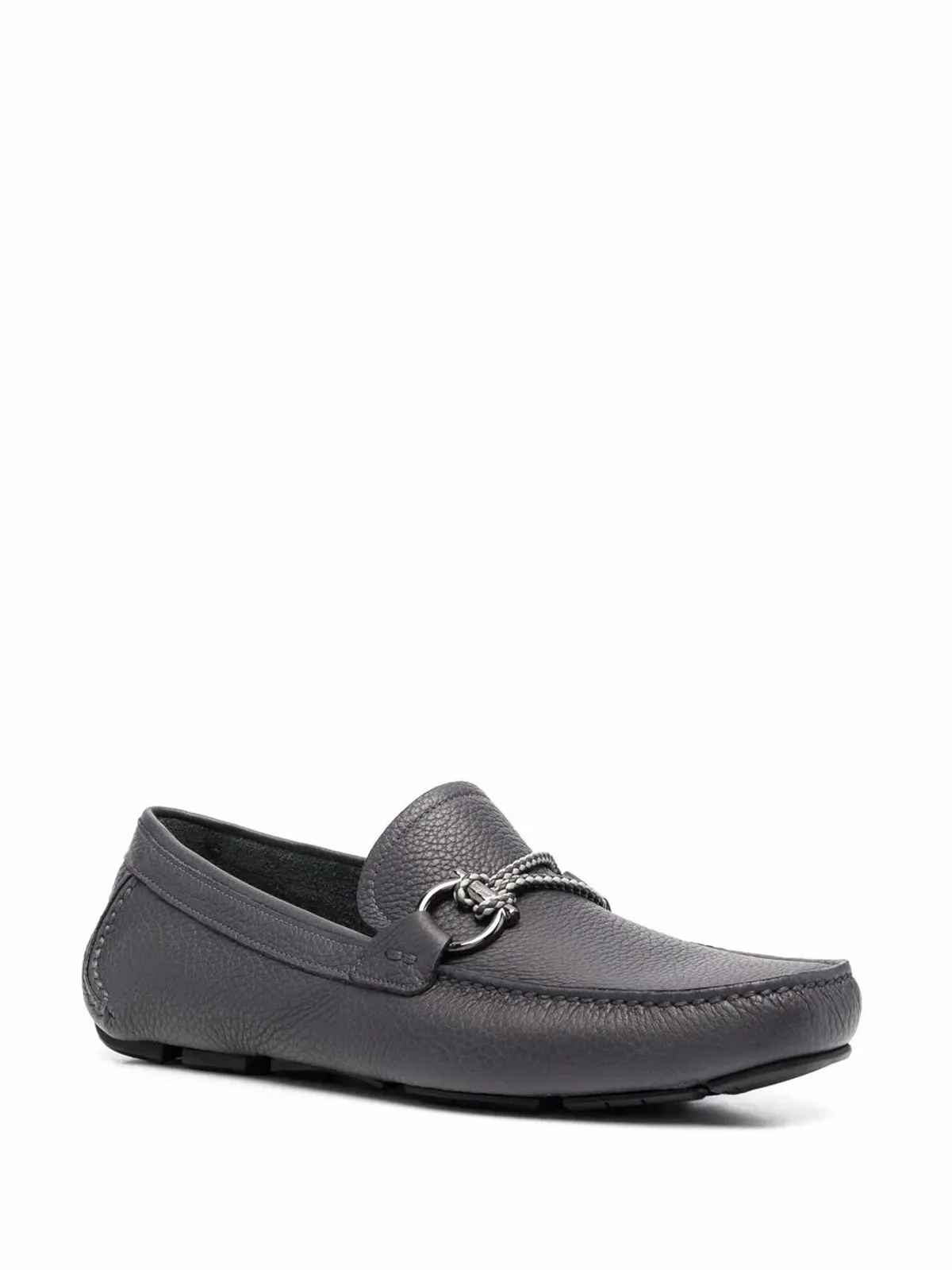 Ferragamo ガンチーニ シボ入りレザー ドライビングシューズ - 画像2