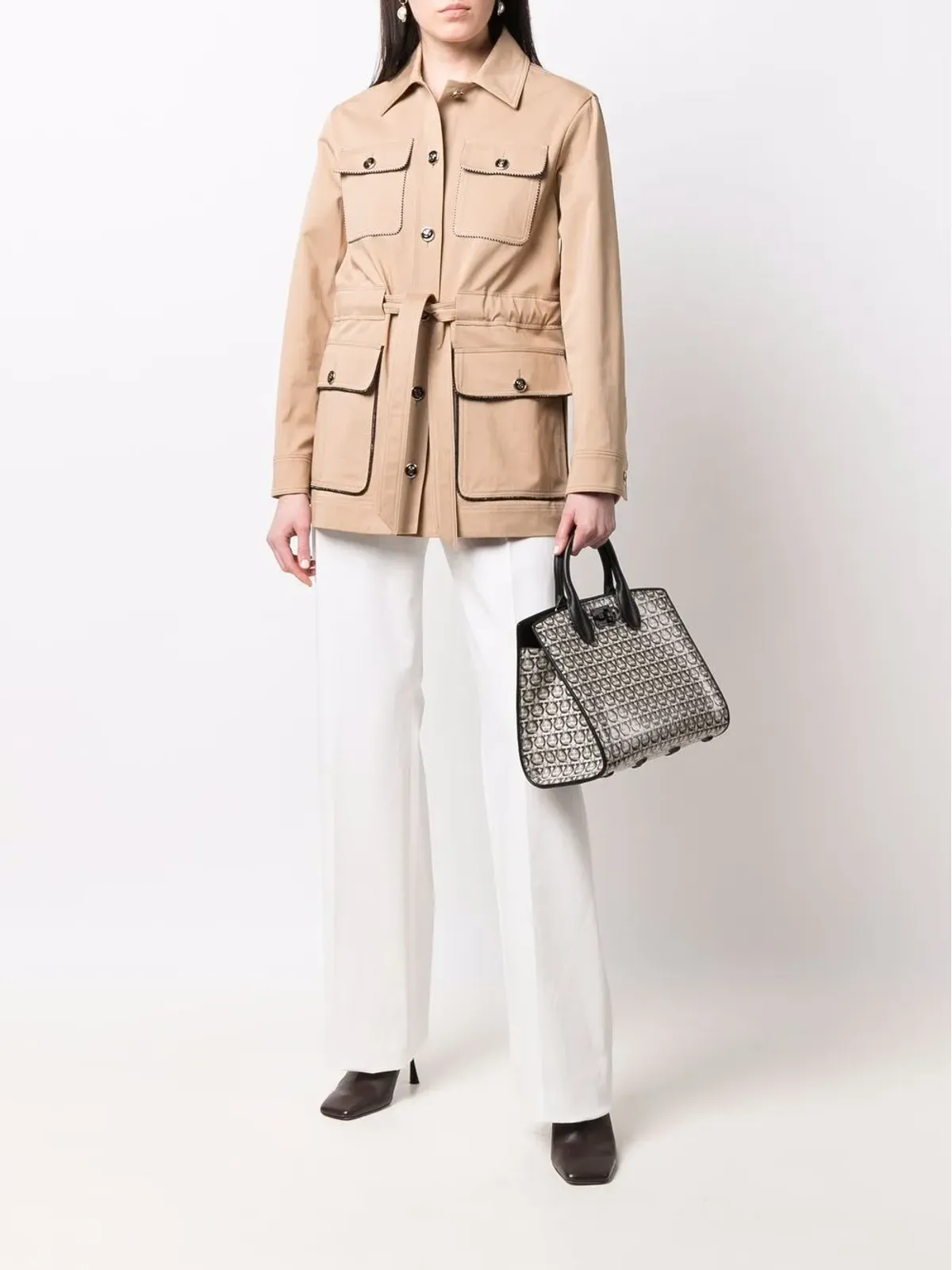 Ferragamo ポケットディテール ベルト付きジャケット - 画像2