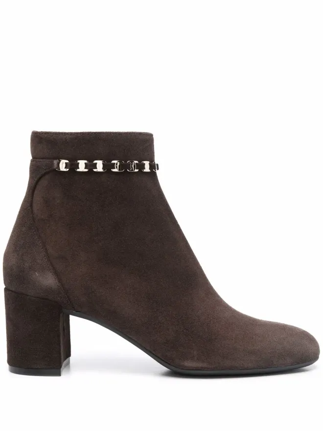 FERRAGAMO Ferragamo Ghila スエード アンクルブーツ - ブラウンの商品画像