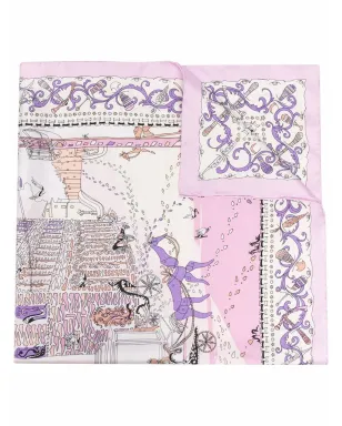 Ferragamo Palazzo graphic-print silk scarf - Pink - サムネイル1