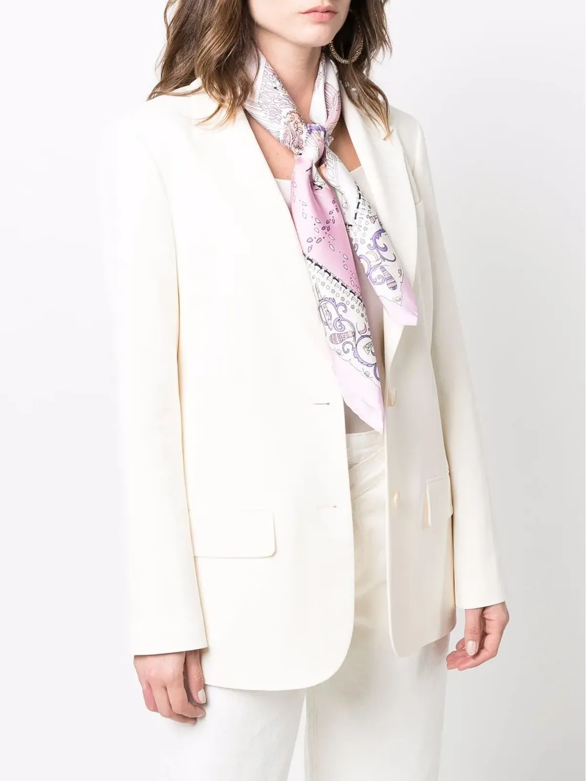 Ferragamo Palazzo graphic-print silk scarf - Pink - 画像2