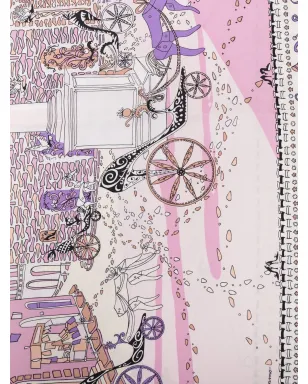 Ferragamo Palazzo graphic-print silk scarf - Pink - サムネイル3