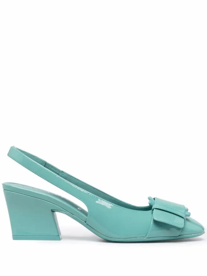 FERRAGAMO Ferragamo バックルディテールスリングバックパンプス - Blueの商品画像
