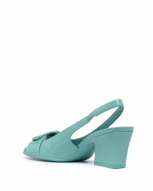Ferragamo バックルディテールスリングバックパンプス - Blue - サムネイル3