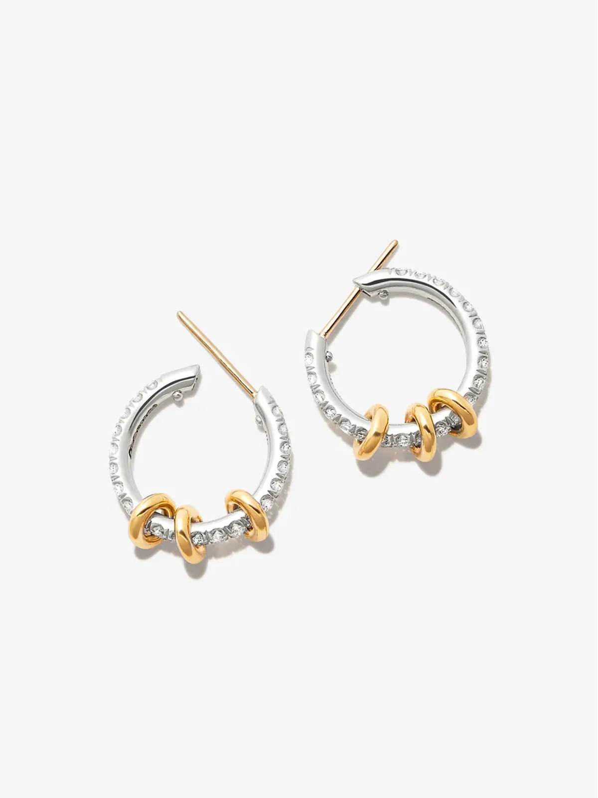 Spinelli Kilcollin 18kt ホワイトゴールドとイエローゴールド フープピアス - シルバー - 画像3