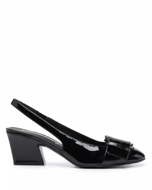 Ferragamo ブリゲット パテントレザー スリングバックパンプス ブラック - サムネイル1