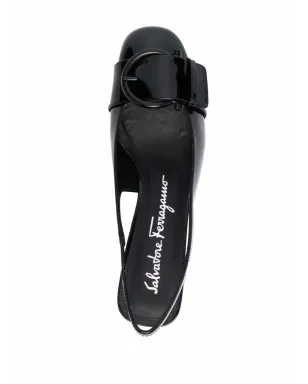 Ferragamo ブリゲット パテントレザー スリングバックパンプス ブラック - サムネイル4