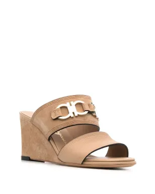Ferragamo Chaim suede wedge mules - Neutrals - サムネイル2