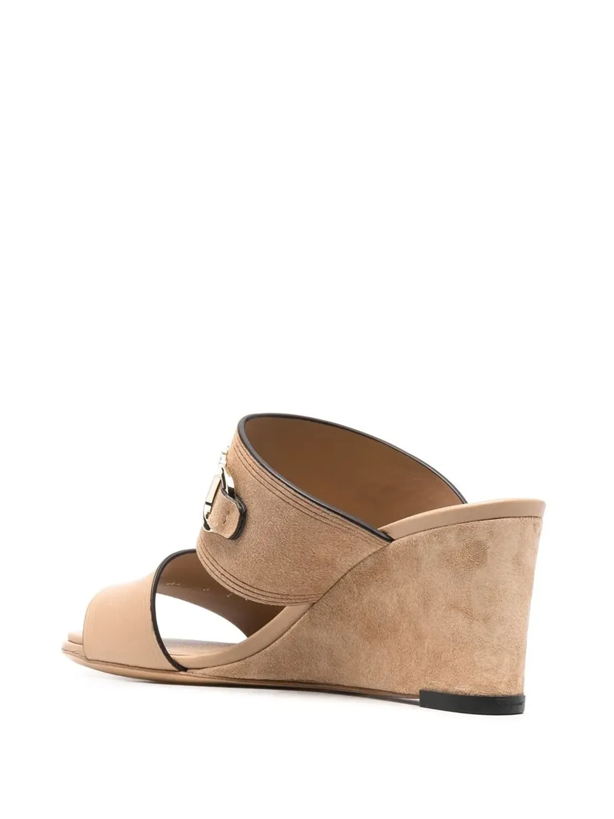 Ferragamo Chaim suede wedge mules - Neutrals - 画像3