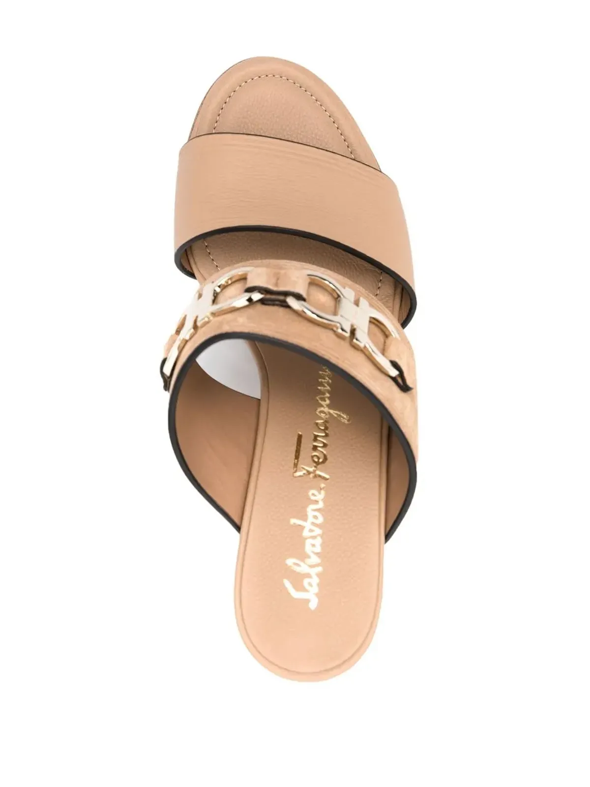 Ferragamo Chaim suede wedge mules - Neutrals - 画像4
