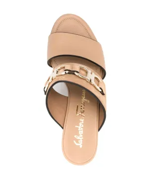 Ferragamo Chaim suede wedge mules - Neutrals - サムネイル4