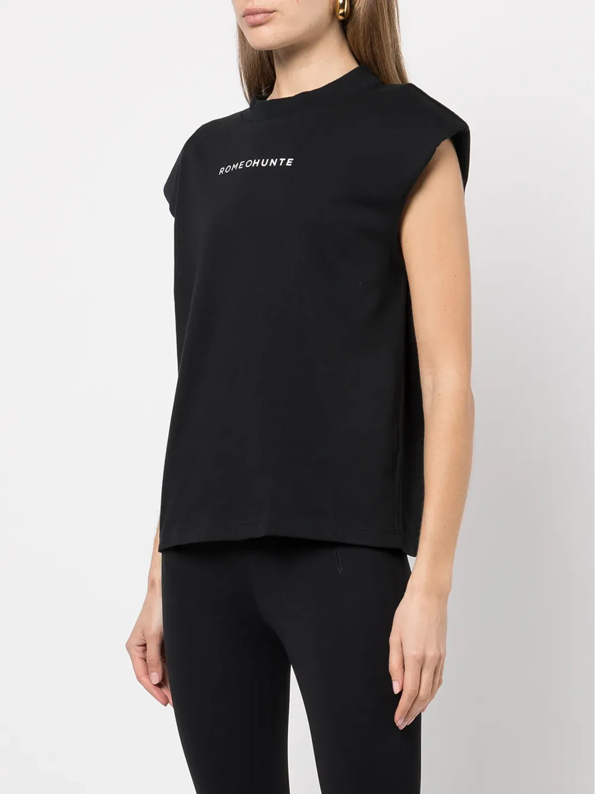 ROMEO HUNTE ロゴプリント パディッドショルダー Tシャツ - 画像3