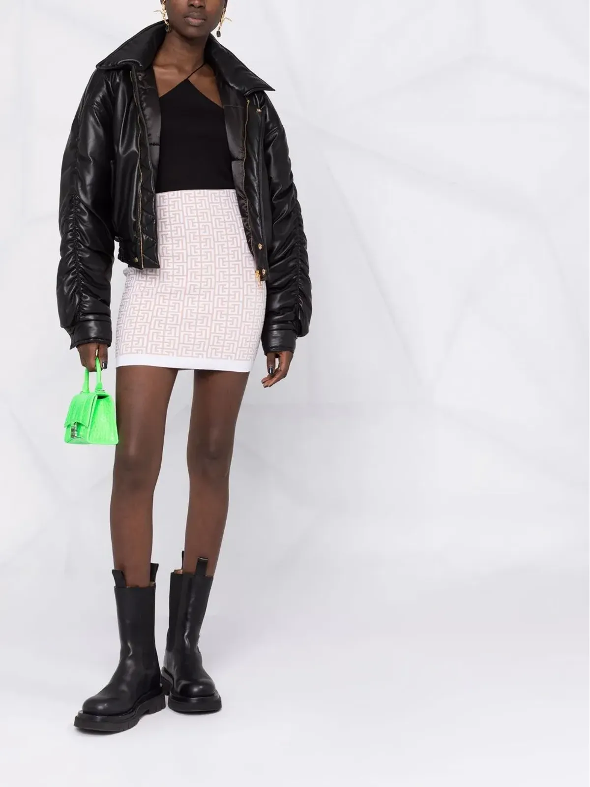 Balmain モノグラムニットスカート - 画像2