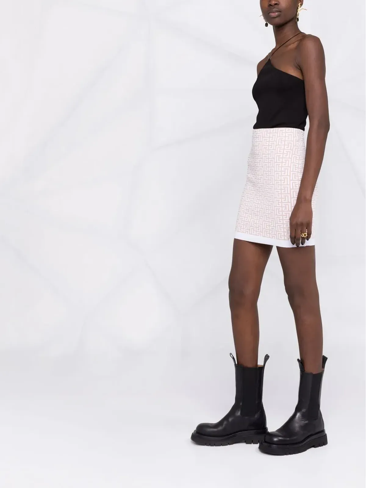 Balmain モノグラムニットスカート - 画像4