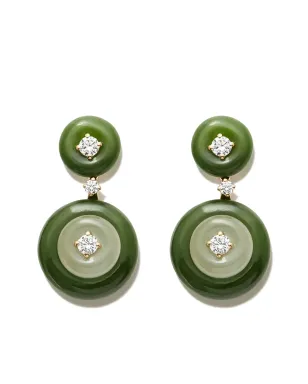 Fernando Jorge 18K イエローゴールド ジェイドとダイヤモンドのドロップイヤリング - サムネイル1