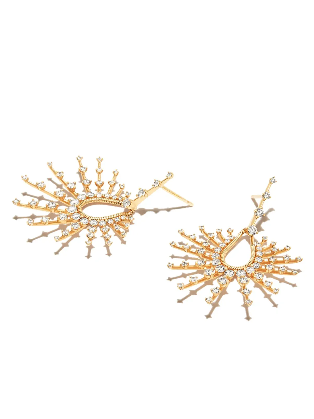 Fernando Jorge 18K イエローゴールド ブリリアント・クラリティ ダイヤモンド ドロップ ピアス - 画像2