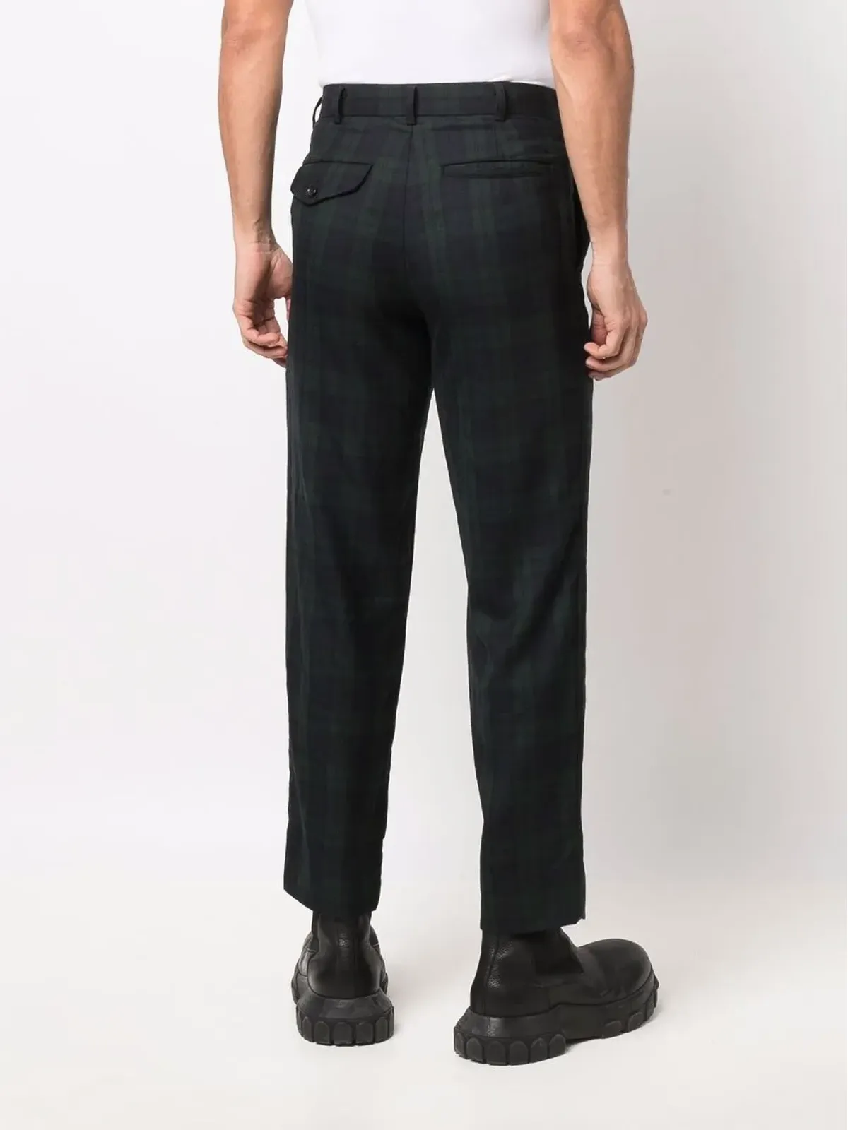 Black Comme Des Garçons チェックプリント テーラードパンツ - 画像4