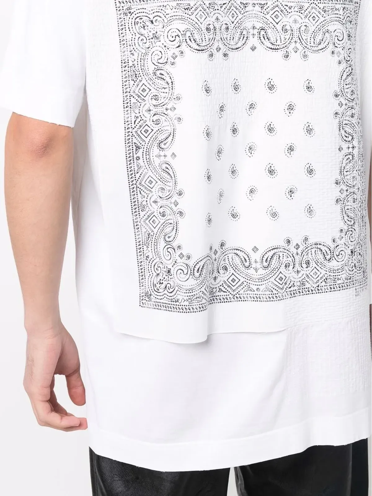Givenchy ペイズリープリント レイヤード コットン Tシャツ - ホワイト - 画像5