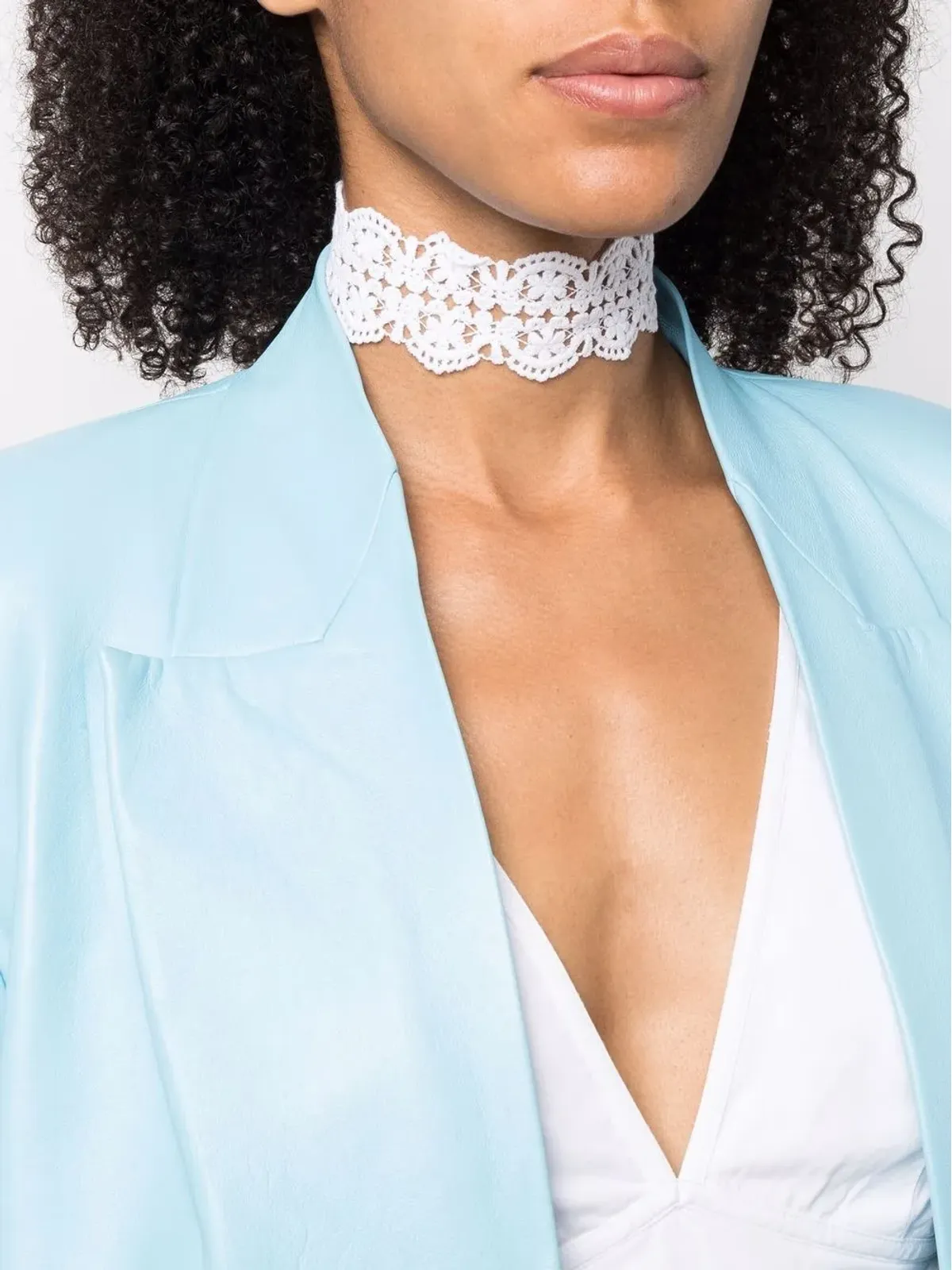 Manokhi Katherine lace choker necklace - White - 画像2
