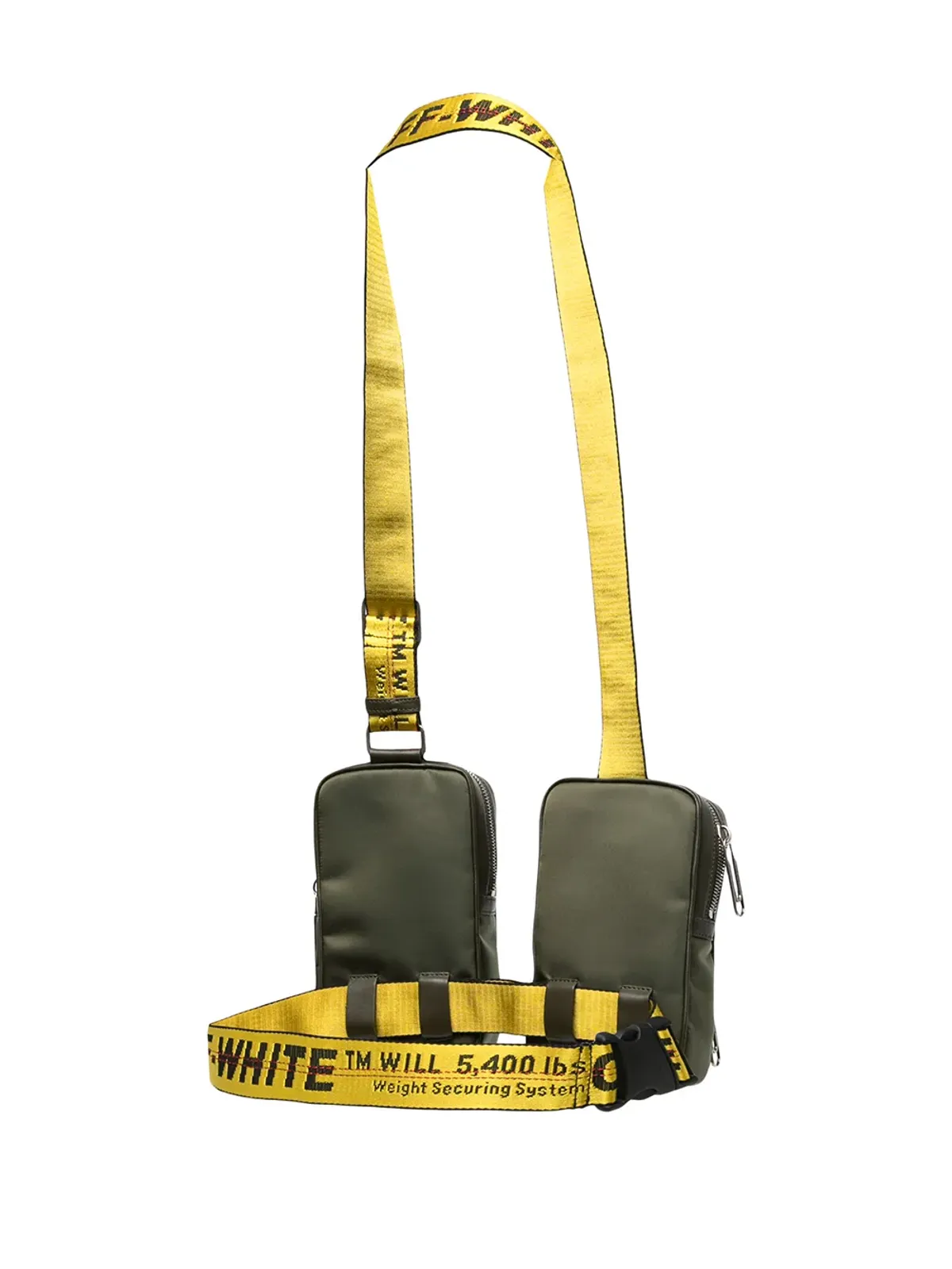 Off-White ダブルポーチ インダストリアルストラップ バッグ グリーン - 画像3