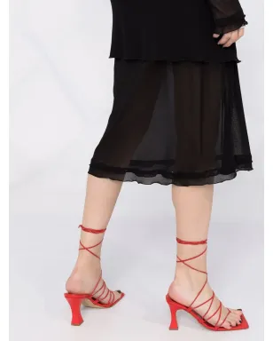 Ferragamo シアーパネル・ドレープミディドレス - サムネイル5