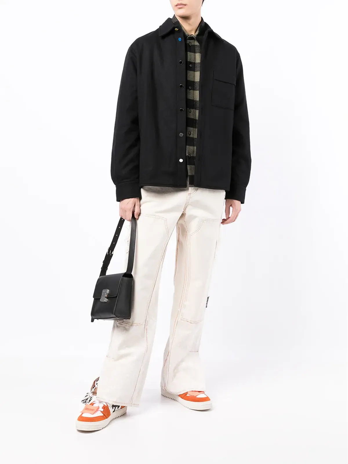 Off-White ブラックの長袖シャツジャケット - 画像2